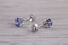 Load image into Gallery viewer, 1.00ct Tanzanite set Solitaire Stud Earrings