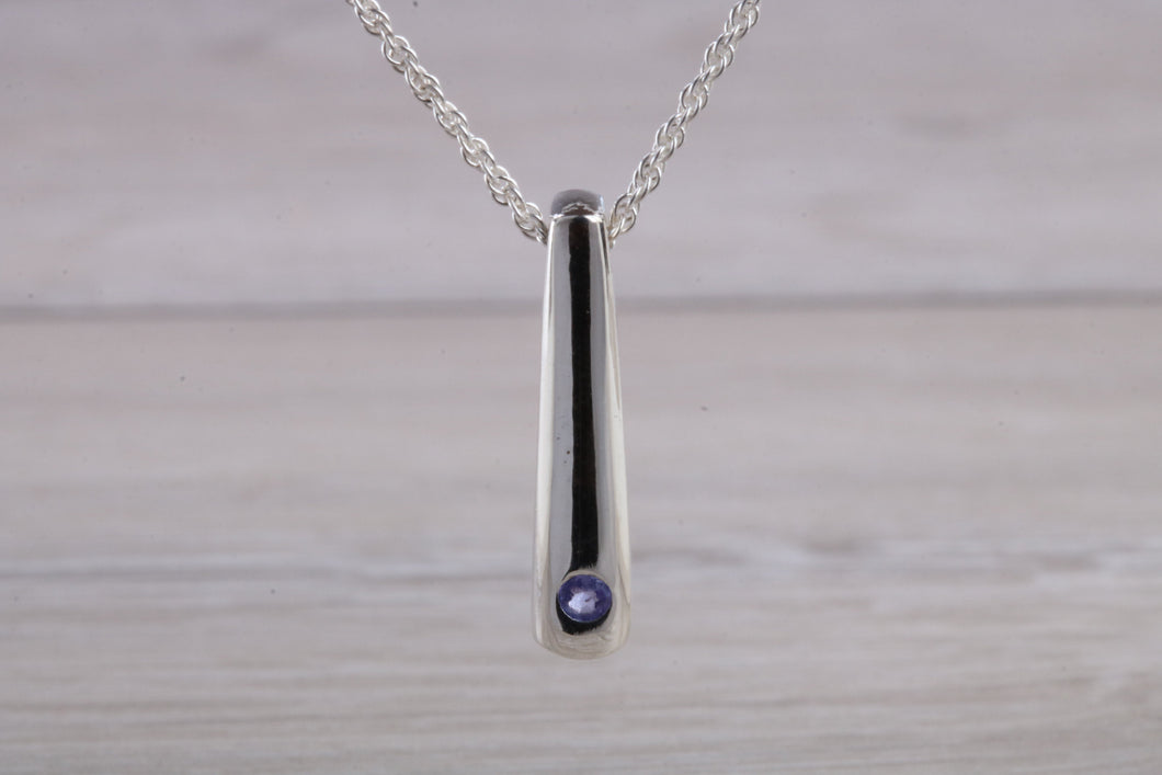 Natural Tanzanite set Silver Necklace