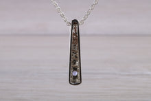 Load image into Gallery viewer, Natural Tanzanite set Silver Necklace