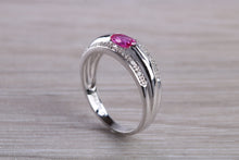 Load image into Gallery viewer, Pink Topaz and Diamond set White Gold Ring