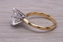 Load image into Gallery viewer, One and Half carat Moissanite Diamond set in this Beautiful 18ct Yellow Gold and Platinum Solitaire