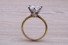 Load image into Gallery viewer, One and Half carat Moissanite Diamond set in this Beautiful 18ct Yellow Gold and Platinum Solitaire