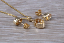 Load image into Gallery viewer, Oval cut Citrine Earrings and Matching Necklace set in Yellow Gold