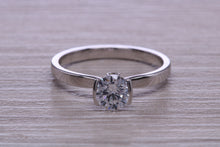 Load image into Gallery viewer, One carat Moissanite Diamond set in Four Claw Platinum Solitaire