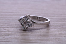 Load image into Gallery viewer, Moissanite Diamond Cluster set Platinum Ring