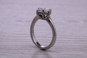 Moissanite Diamond Cluster set Platinum Ring