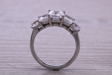 Load image into Gallery viewer, Very Dressy Four carat traditional Princess cut Moissanite Diamond Eternity Ring