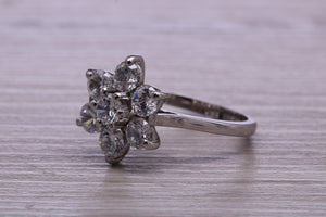 Two carat Seven Stone Moissanite Diamond Cluster Ring