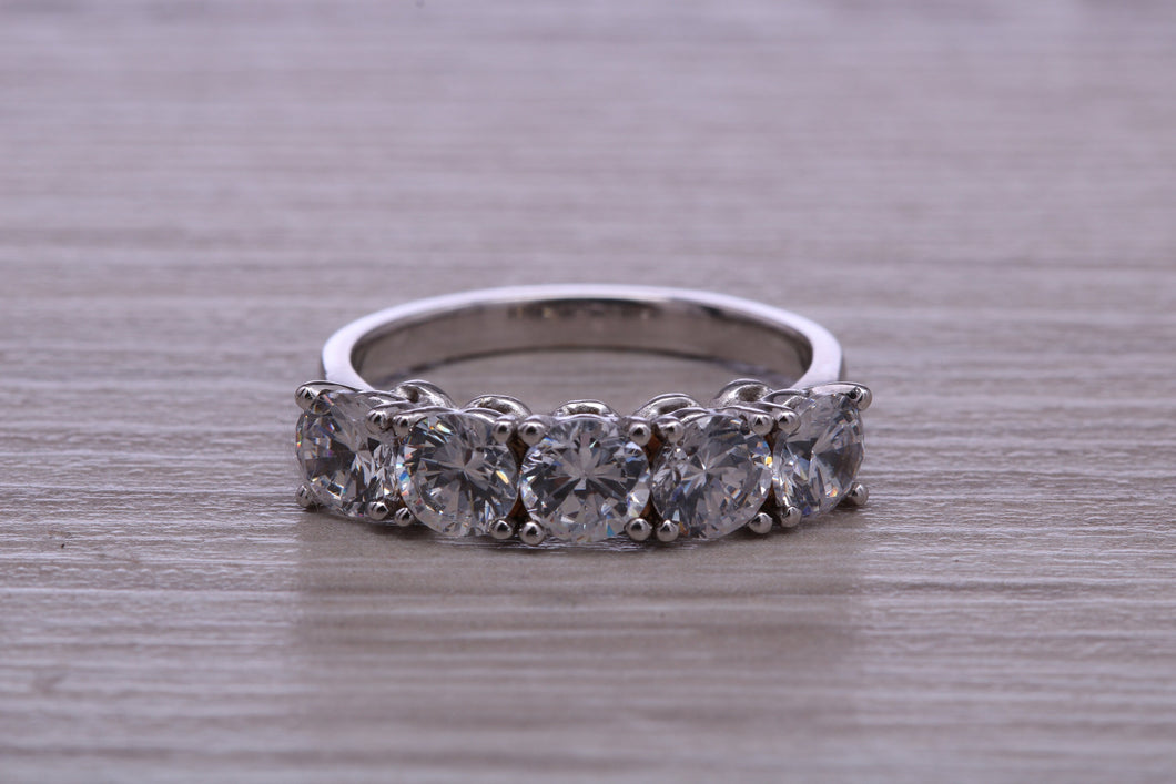 2.50ct 5 stone Moissanite Diamond Eternity Ring