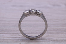 Load image into Gallery viewer, One carat Moissanite Diamond Trilogy set Platinum Ring