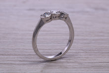 Load image into Gallery viewer, One carat Moissanite Diamond Trilogy set Platinum Ring