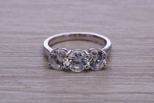 Load image into Gallery viewer, 1.50ct 3 Round cut Moissanite Diamond set Platinum Ring