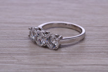 Load image into Gallery viewer, 1.50ct 3 Round cut Moissanite Diamond set Platinum Ring