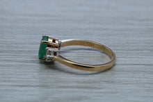 Load image into Gallery viewer, 1.50ct Emerald and Diamond set Trilogy Ring