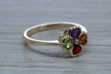 Load image into Gallery viewer, Four Clover Leaf Multi Gemstone set Ring