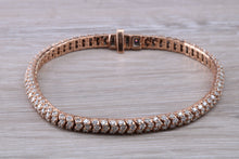 Load image into Gallery viewer, Three carats very unusual Rose Gold Diamond set Bracelet