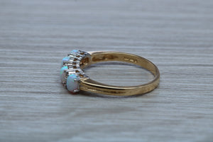 Fiery Opal and Diamonds set Yellow Gold Ring