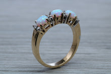 Load image into Gallery viewer, Fiery Opal and Diamonds set Yellow Gold Ring