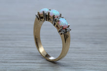 Load image into Gallery viewer, Fiery Opal and Diamonds set Yellow Gold Ring