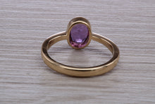 Load image into Gallery viewer, Oval cut Natural Amethyst set Yellow Gold Ring