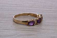 Load image into Gallery viewer, Amethyst and Diamond set Yellow Gold Ring