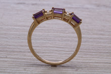 Load image into Gallery viewer, Amethyst and Diamond set Yellow Gold Ring