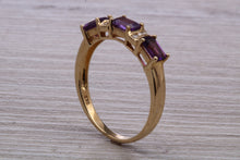 Load image into Gallery viewer, Amethyst and Diamond set Yellow Gold Ring