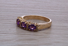 Load image into Gallery viewer, Amethyst and Diamond set Yellow Gold Ring