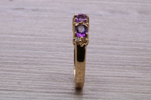 Load image into Gallery viewer, Amethyst and Diamond set Yellow Gold Ring