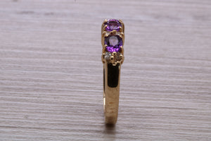 Amethyst and Diamond set Yellow Gold Ring