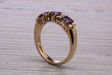 Load image into Gallery viewer, Amethyst and Diamond set Yellow Gold Ring