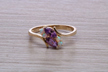 Load image into Gallery viewer, Amethyst and Opal set Yellow Gold Ring