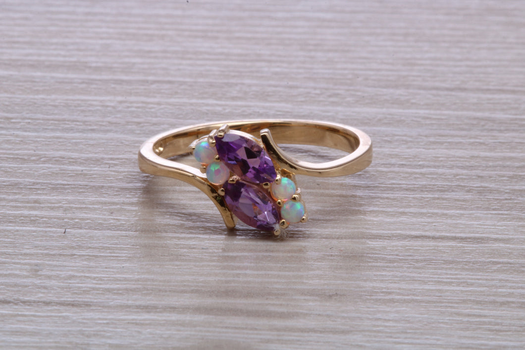 Amethyst and Opal set Yellow Gold Ring