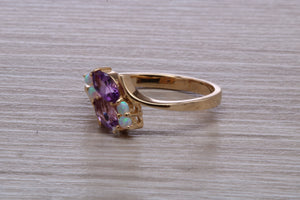 Amethyst and Opal set Yellow Gold Ring