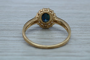 Blue Sapphire and Diamond Ring