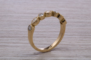 Yellow Gold Marquise and Round cut Diamond set 18ct Yellow Gold Band