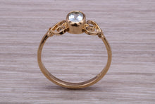 Load image into Gallery viewer, Swiss Blue Topaz set Yellow Gold Ring