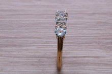 Load image into Gallery viewer, Sky Blue Topaz and Diamond set Yellow Gold Ring