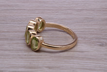 Load image into Gallery viewer, 1.50 carat Five stone Peridot Gemstone set Gold Ring