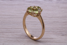 Load image into Gallery viewer, Peridot and Diamond Gemstone Cluster Ring