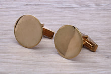 Load image into Gallery viewer, Large Round Gentlemen&#39;s Solid Gold Cuff Links