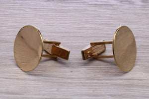 Large Round Gentlemen's Solid Gold Cuff Links