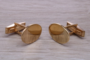 Oval Profile Gentlemen's Solid Gold Cuff Links