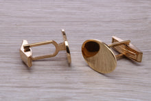 Load image into Gallery viewer, Oval Profile Gentlemen&#39;s Solid Gold Cuff Links