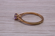 Load image into Gallery viewer, Quarter carat Natural Amethyst set Yellow Gold Solitaire