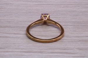 Quarter carat Natural Amethyst set Yellow Gold Solitaire