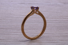 Load image into Gallery viewer, Quarter carat Natural Amethyst set Yellow Gold Solitaire