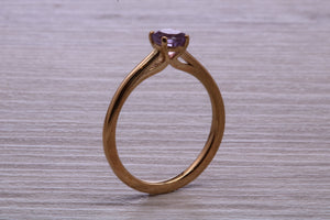 Quarter carat Natural Amethyst set Yellow Gold Solitaire