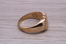 Load image into Gallery viewer, Large Patterned Yellow Gold Signet Ring