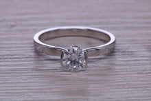 Load image into Gallery viewer, One carat Moissanite Diamond set in Four Claw Platinum Solitaire